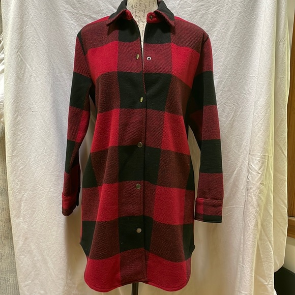 BB Dakota / Steve Madden Long Buffalo Check Plaid Shacket - Picture 1 of 5
